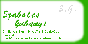 szabolcs gubanyi business card